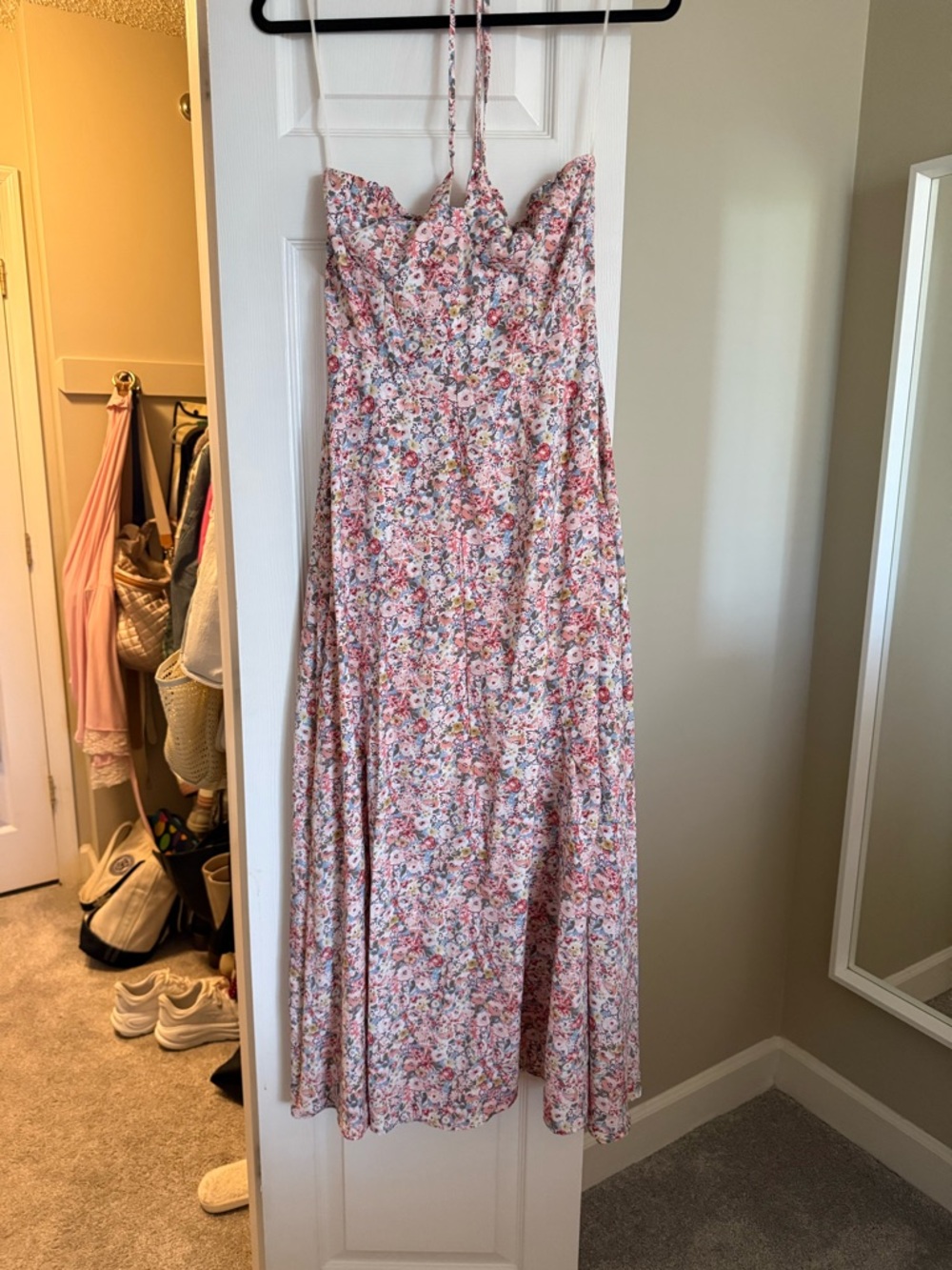 En Saison halter floral maxi dress size small!